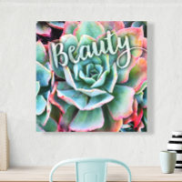 Green Cactus Photo Modern Beauty Cote Script Bold