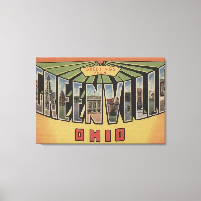 Toile Greenville, Ohio - Scènes de grandes lettres (Recto)
