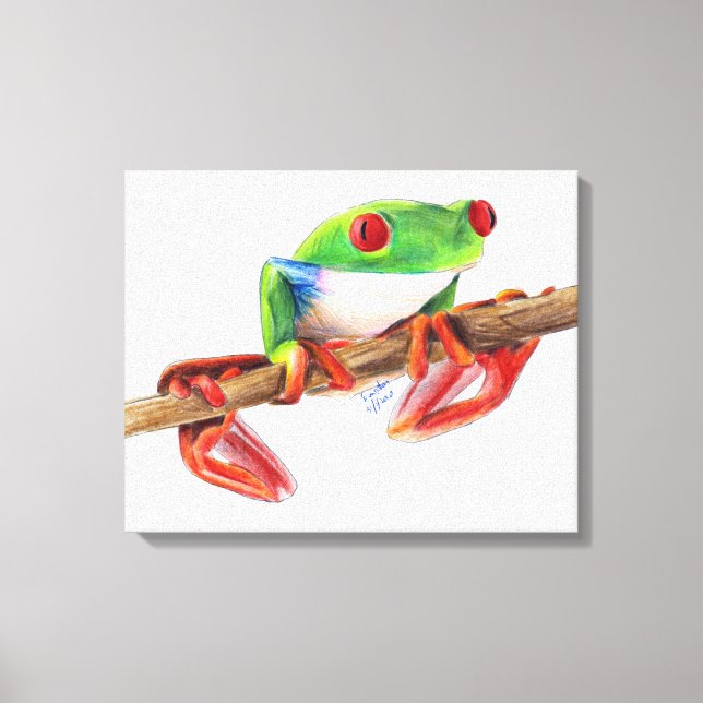 Toile Grenouille des arbres Treefrog jolie illustration  (Recto)