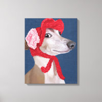 Greyhound avec Casquette en laine rouge