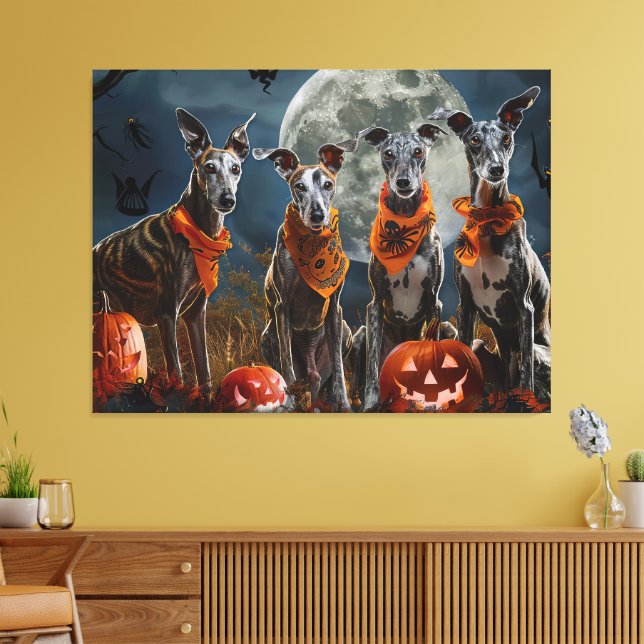 Toile Greyhound Halloween Éffrayant (Insitu(Salon))