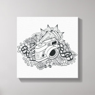Toile Griffonnage 6 d'appareil-photo de hippie