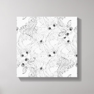 Toile Griffonnage 6 de poissons de la Chine