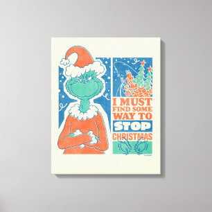 Toile Grinch   Arrêtez Noël Graphique Vintage
