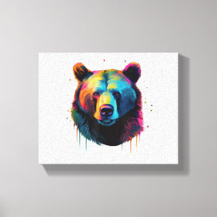 Toile Grizzly Oear Amateurs Pop Art Big Grizzly Ours