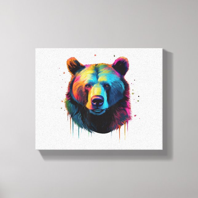 Toile Grizzly Oear Amateurs Pop Art Big Grizzly Ours (Recto)