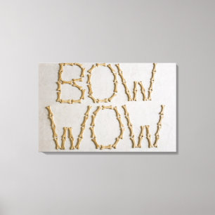Toile Gros plan des textes BOW WOW fait avec des biscuit