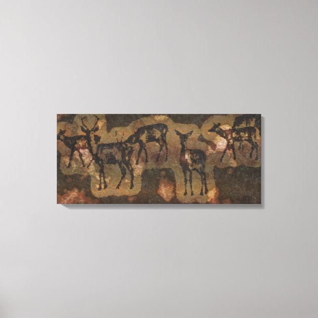 Toile Grotte préhistorique Art style Faune Red Deer (Recto)