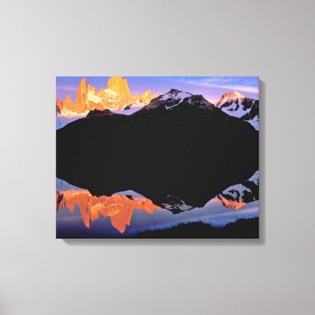 Toile Groupe Fitz Roy reflété dans les lacs glaciaires (Recto)