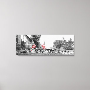 Toile Groupe patriotique Femmes Drapeau américain vers 1