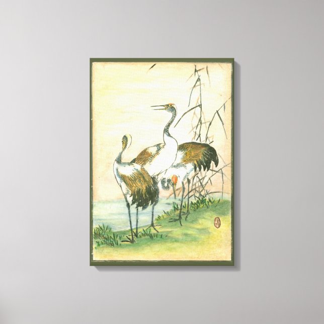 Toile Grues orientales au bord de l'eau (Recto)