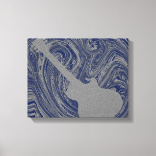 Toile Grunge Guitare Frottes Canvas Imprimer, Bleu