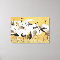Grupe de grues japonaises Vintage Oiseau Riche Cla