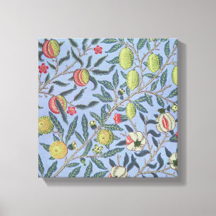 Toile Guillaume Morris Fruit Pomegranate Blue Orament