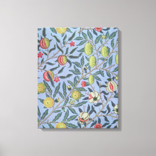 Toile Guillaume Morris Fruit Pomegranate Blue Orament