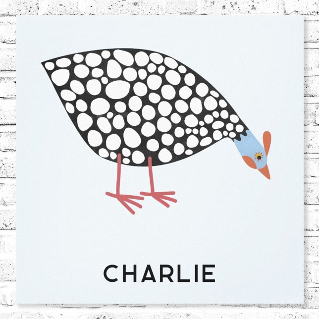 Toile Guinée Fowl Bird Personnalisé (Personalized Guinea Fowl fun canvas wall art)
