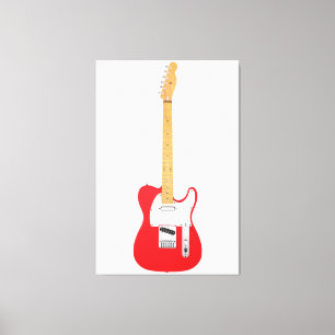 Toile GUITARE ÉLECTRIQUE ICONIQUE ROUGE 40x60