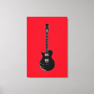Toile Guitare électrique Pop Art Rouge Noir