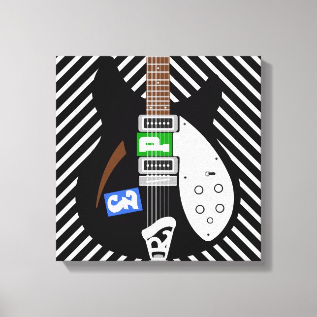 Toile Guitare pop art Mod (Recto)