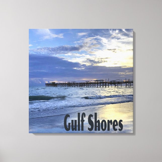 Toile Gulf Shores Alabama Beach Sunrise Pier (Recto)