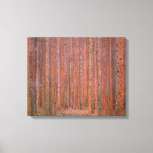Toile Gustav Klimt Fir Forêt Tannenwald Arbres rouges
