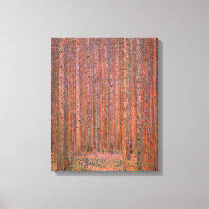Toile Gustav Klimt Fir Forêt Tannenwald Arbres rouges