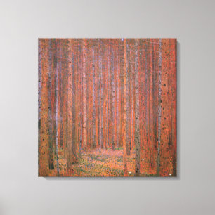 Toile Gustav Klimt Fir Forêt Tannenwald Arbres rouges
