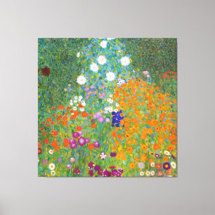 Toile Gustav Klimt : Jardin fleuri