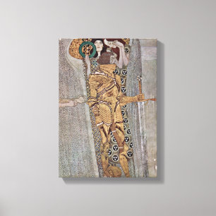 Toile Gustav Klimt - La fresque murale de la frise Beeth