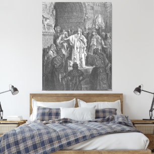 Toile Gustave Doré - La reine Vashti refuse d'obéir à Ah