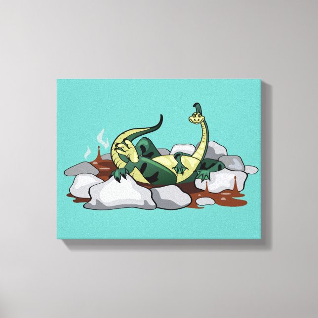 Toile Hadrosaurus Se Détendre Dans Un Jacuzzi. (Recto)