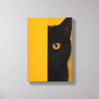 Toile Half-Black Cat Minimalist Canvas Art