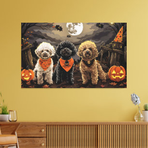 Toile Halloween caniche Éffrayant