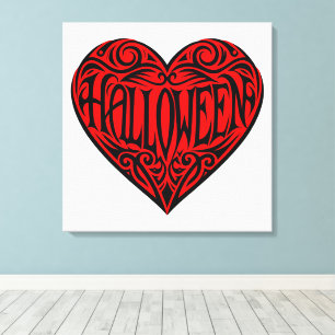 Toile Halloween cœur, Cœur noir, Vacances
