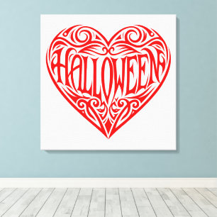 Toile Halloween Cœur, Cœur Rouge, Vacances