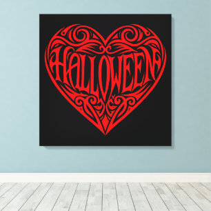 Toile Halloween Cœur, Cœur Rouge, Vacances