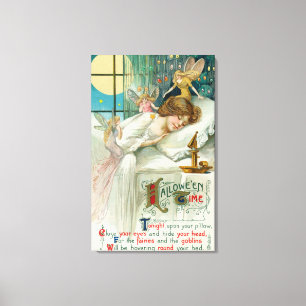 Toile Halloween fées autour de la femme qui dort