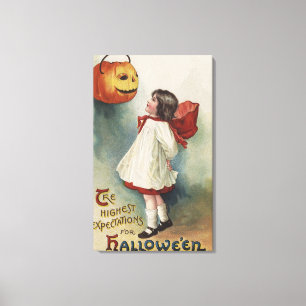 Toile Halloween GreetingGirl en rouge et blanc