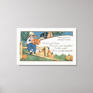 Toile Halloween GreetingHist et prêtent l'oreille