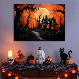 Toile Halloween Manor hanté à Amber Dusk