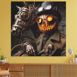 Toile Halloween Steampunk Jack-O-Lantern Horseman