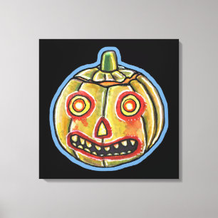 Toile Halloweenies Vintages Citrouilles tombées