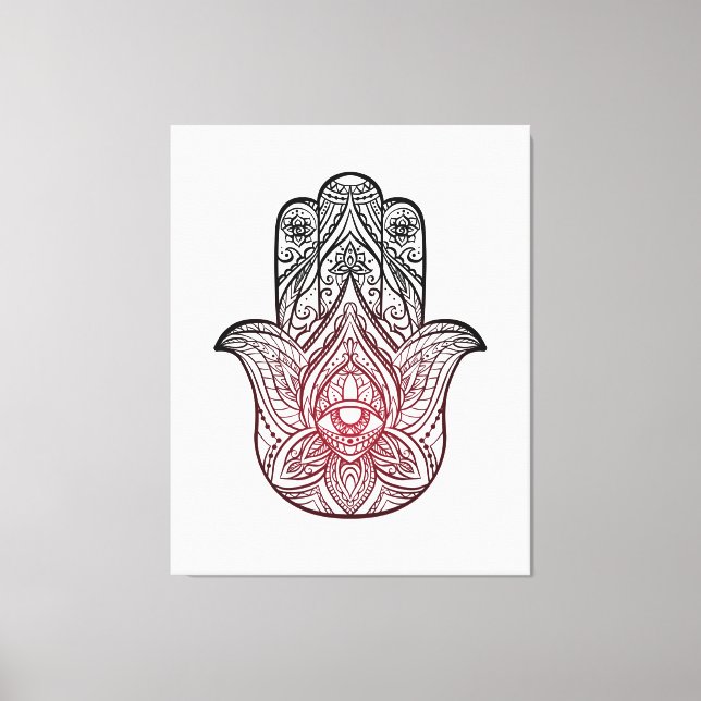 Toile Hamsa avec motif boho (Recto)