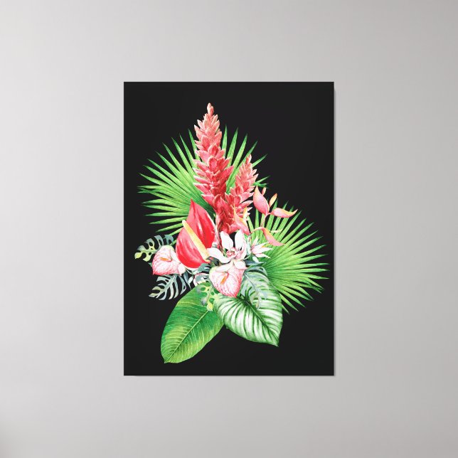 Toile Hana hou - Arrangement floral hawaïen (Recto)