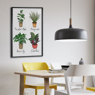 Toile Hand Drawn House Plants Wall Art