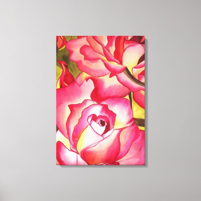 Toile Hannah Gordon rose rose aquarelle art (Recto)