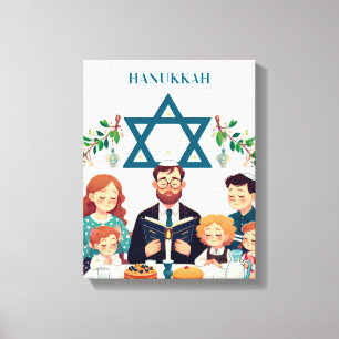 Toile Hanoukka Family Repas Canvas Art