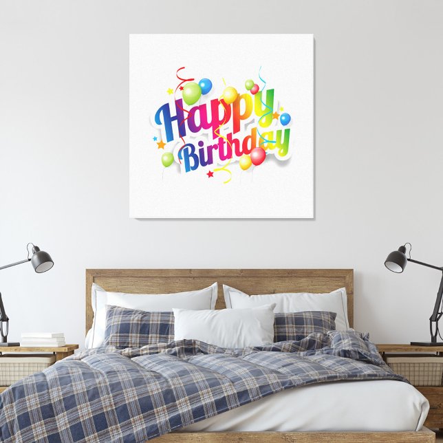 Toile Happy Birthday  (Guest room, kid's room or party backdrop!  )