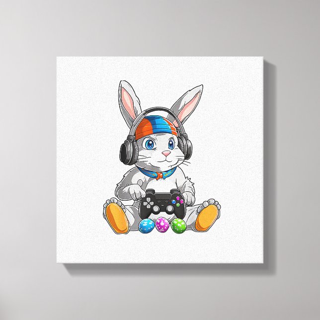 Toile Happy Easter Day Bunny Egg Funny Boys Girls Kids G (Recto)