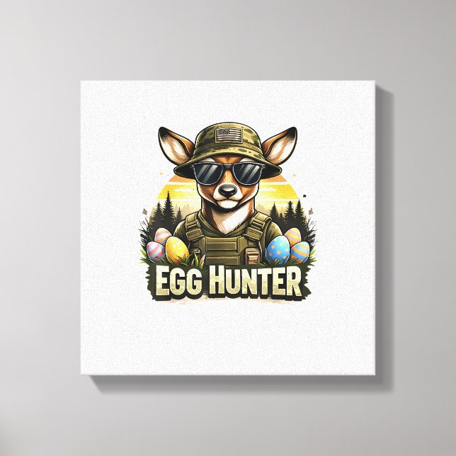 Toile Happy Easter Day Camo Funny Hunting Boys Men Easte (Recto)